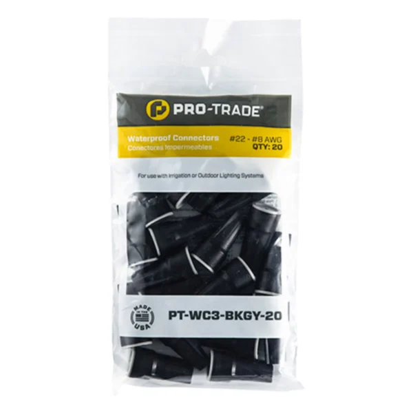 Pro-Trade Black/Gray Wire Connector #22-#8, 20-Pack Canister (PT-WC3-BKGY-20)