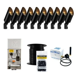 FX Luminaire Cora 10 Piece CA-51 Landscape Lighting Accent Up Light Kit, Black Finish, Wi-Fi Control…