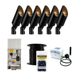 FX Luminaire Cora 6 Piece CA-51 Landscape Lighting Accent Up Light Kit, Black Finish, Wi-Fi Control…